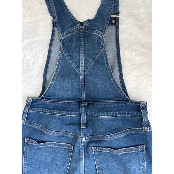 Madewell Denim Overalls Medium Wash Distressed Knees size ziper  Medium - Picture 6 of 10